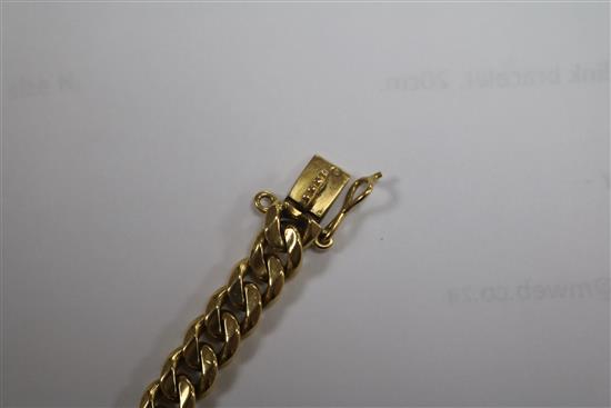 A 14ct gold curb link bracelet, 20cm.